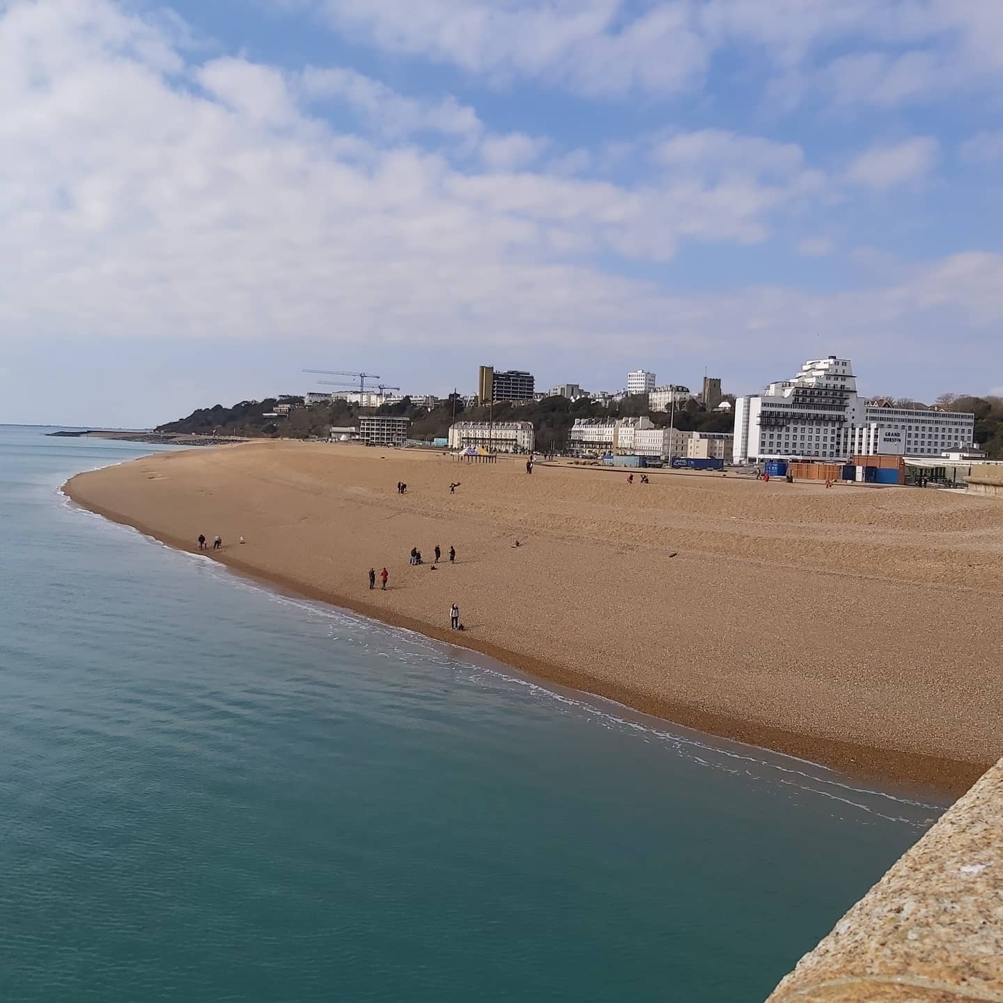 Pebbled beach, picture taken from high above