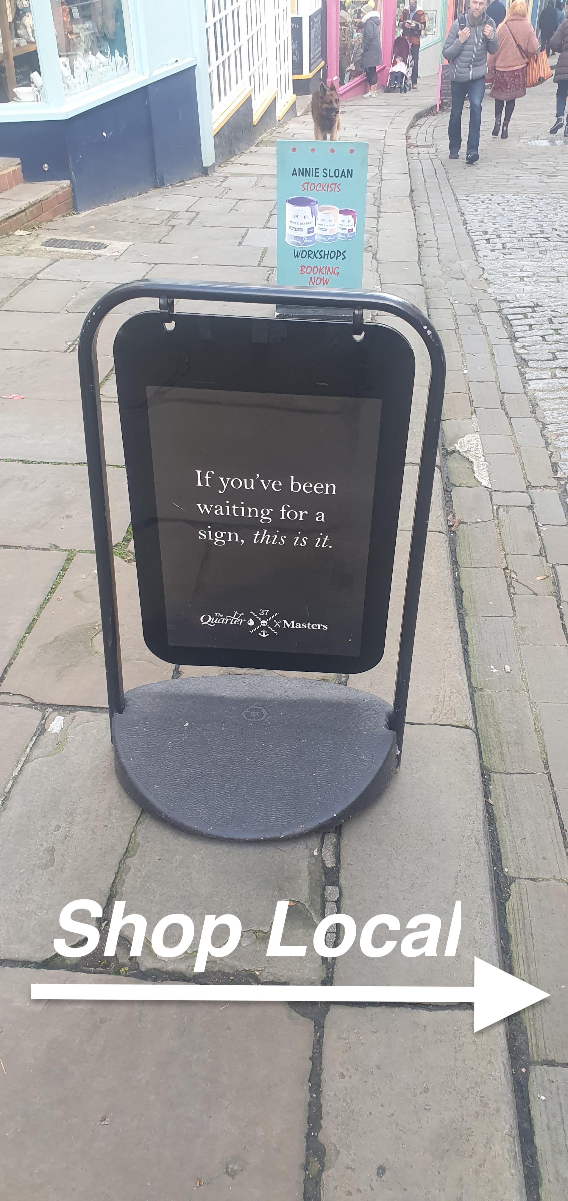 shop sign on the street